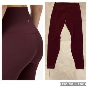 Lululemon size 12 Align Pant 28" Legging in Cassis Red EUC!